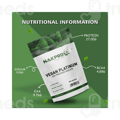 Nakpro Nutrition Vegan Platinum Soy Protein Isolate Unflavoured Powder 1000Gm