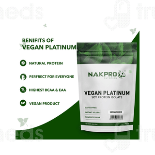 Nakpro Nutrition Vegan Platinum Soy Protein Isolate Unflavoured Powder 1000Gm