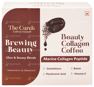 The Curen Brewing Beauty Collagen Coffee 15gm Pack Of 10 Sachets