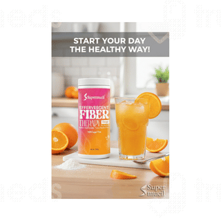 Supermucil Psyllium Effervescent Fiber Therapy Orange Flavor Sugar Free 300Gm