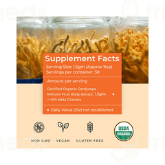 Rooted Active Naturals Cordyceps Militaris Organic Mushroom Extract 45gm