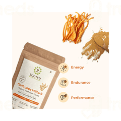 Rooted Active Naturals Cordyceps Militaris Organic Mushroom Extract 45gm
