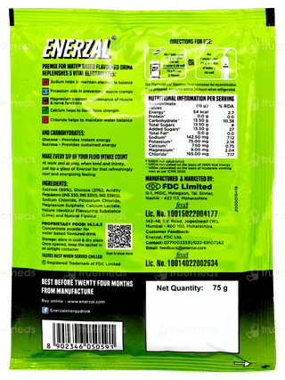 Enerzal Lime Flavour Powder 75gm