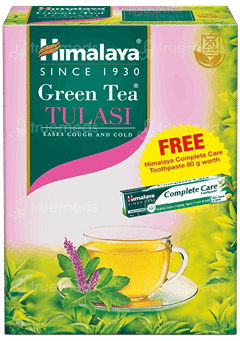 Himalaya Green Tea Tulasi 2Gm Pack Of 20 Sachets With Himalaya Complete Care Toothpaste 80Gm Free