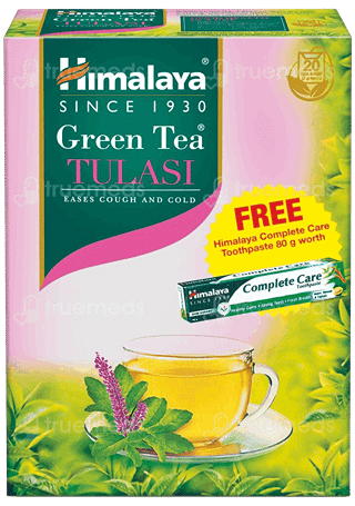 Himalaya Green Tea Tulasi 2Gm Pack Of 20 Sachets With Himalaya Complete Care Toothpaste 80Gm Free