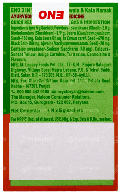 Eno 3 In 1 Real Jeera Ajwain Kala Namak 5gm Pack Of 6 Sachets