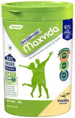 Maxvida New & Improved Vanilla Flavour Powder Jar 400Gm
