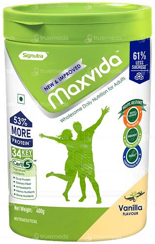 Maxvida New & Improved Vanilla Flavour Powder Jar 400gm