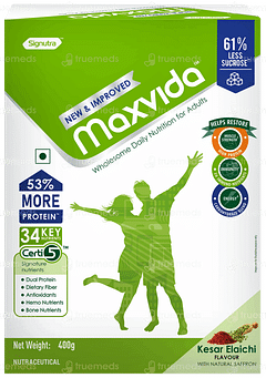 Maxvida New & Improved Kesar Elaichi Flavour Refill Powder 400gm