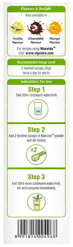 Maxvida New & Improved Kesar Elaichi Flavour Refill Powder 400gm