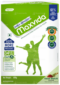 Maxvida New & Improved Kesar Elaichi Flavour Refill Powder 400gm