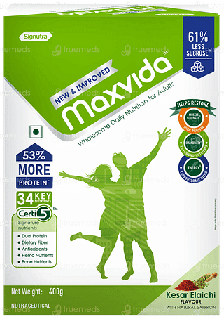 Maxvida New & Improved Kesar Elaichi Flavour Refill Powder 400gm