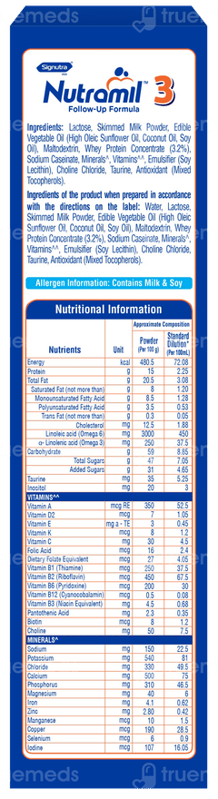 Nutramil 3 12-24 Months Follow Up Formula Refill Powder 400gm