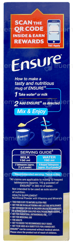 Ensure New And Improved Vanilla Flavour Refill Powder 375gm With Shaker Free