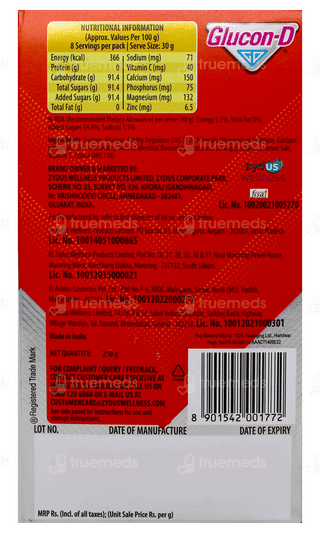 Glucon D Tangy Orange Flavour 250Gm