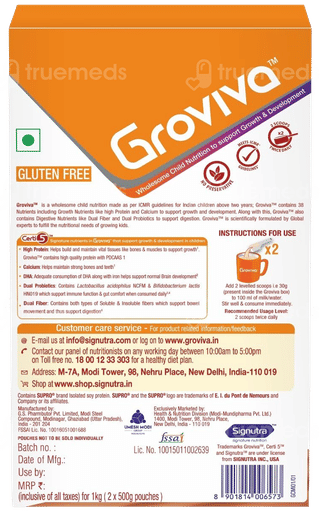 Groviva For Ages 2+ Chocolate Flavour Refill 1Kg