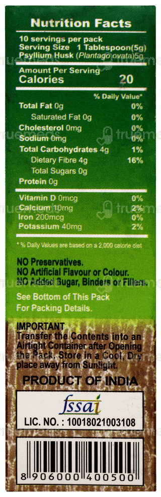 Deer Brand Sat Isabgol Psyllium Husk Powder 50gm