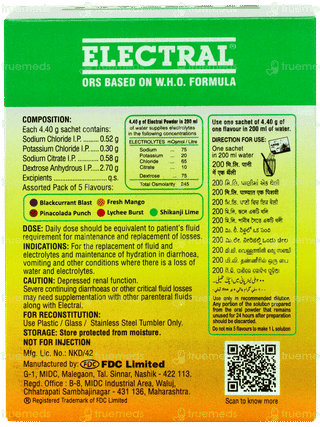 Electral Assorted Flavours 4.40gm Powder Pack Of 5 Sachets