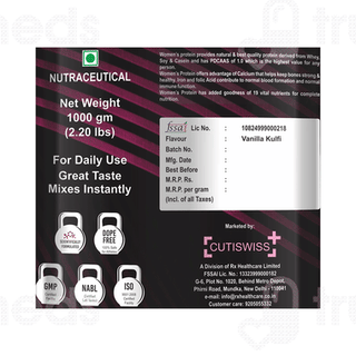 Cutiswiss+ Swissprot Womens Vanilla Kulfi Protein 1000Gm