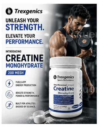 Trexgenics Sports Performance Ultra Micronized 200 Mesh Creatine Monohydrate Unflavoured Powder 250Gm