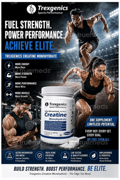 Trexgenics Sports Performance Ultra Micronized 200 Mesh Creatine Monohydrate Unflavoured Powder 250Gm