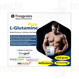 Trexgenics Sports Performance Pure L Glutamine Unflavoured Powder 250gm