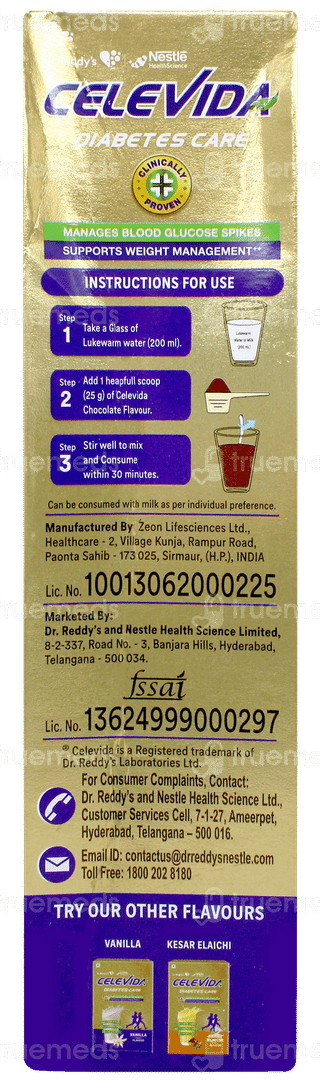 Celevida Diabetes Care Chocolate Flavour No Added Sugar Refill 400gm