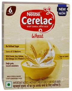 Nestle Cerelac New Recipe Wheat 6 To 24 Months Baby Cereal 300gm