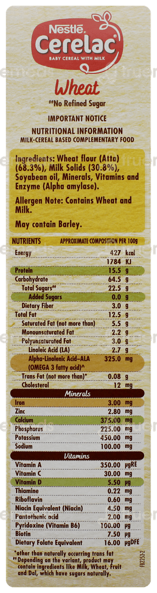 Nestle Cerelac New Recipe Wheat 6 To 24 Months Baby Cereal 300gm