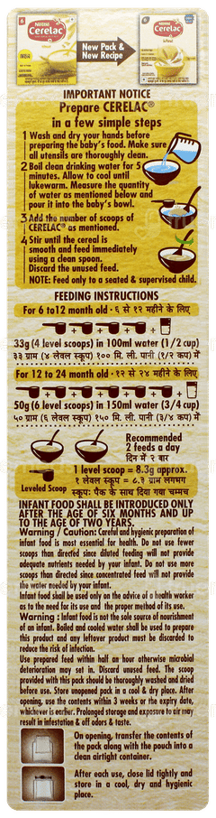 Nestle Cerelac New Recipe Wheat 6 To 24 Months Baby Cereal 300gm