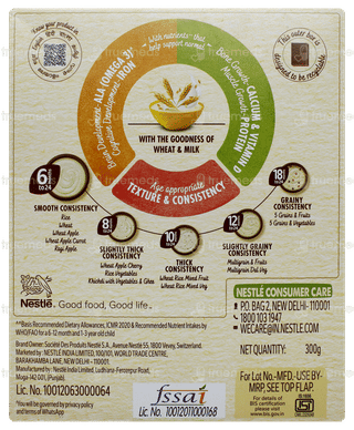 Nestle Cerelac New Recipe Wheat 6 To 24 Months Baby Cereal 300gm