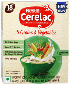 Nestle Cerelac New Recipe 5 Grains & Vegetables 18 To 24 Months Baby Cereal 300gm