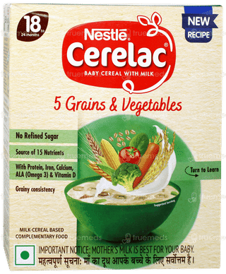 Nestle Cerelac New Recipe 5 Grains & Vegetables 18 To 24 Months Baby Cereal 300gm
