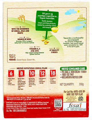 Nestle Cerelac New Recipe Wheat Apple Cherry 8 To 24 Months Baby Cereal 350gm