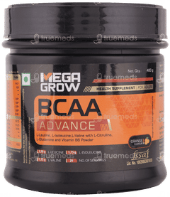 Mega Grow Bcaa Advance Orange Flavour Powder 400Gm