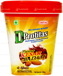 D Protitas Kesar Badab Flavour No Added Sugar Protein Powder 200Gm D Protitas Kesar Badab Flavour No Added Sugar Protein Powder 200Gm