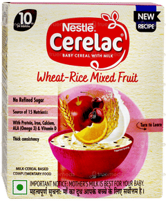 Nestle Cerelac New Recipe Wheat Rice Mixed Fruit 10 To 24 Months Baby Cereal 300gm