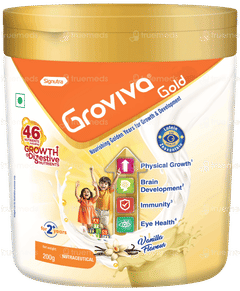 Groviva Gold For 2+ Years Vanilla Flavour Powder Jar 200gm