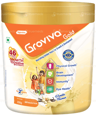 Groviva Gold For 2+ Years Vanilla Flavour Powder Jar 200gm