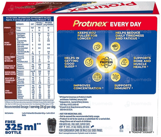 Protinex Rich Chocolate Flavour Zero Added Sugar Powder Jar 400gm With Bottle 325ml Free