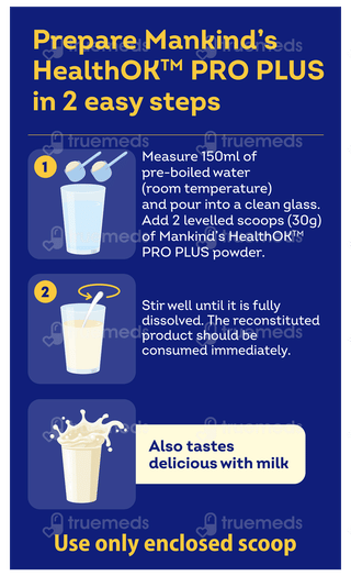 Healthok Pro Plus Zero Added Sucrose Vanilla Flavour Refill Powder 400gm