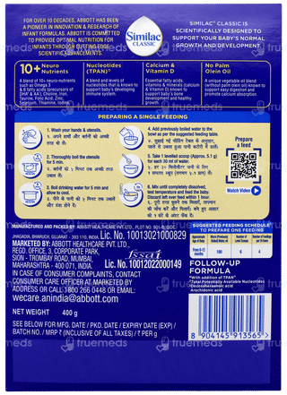 Similac Classic New Stage 2 From 6 To 12 Months Follow Up Formula Reffil 400gm