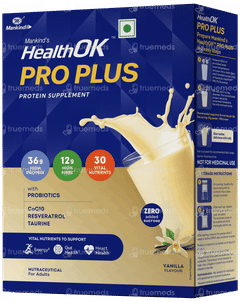 Health Ok Pro Plus Vanilla Flavour Zero Added Sucrose Refill Powder 400gm
