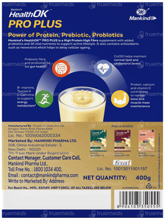 Health Ok Pro Plus Vanilla Flavour Zero Added Sucrose Refill Powder 400gm