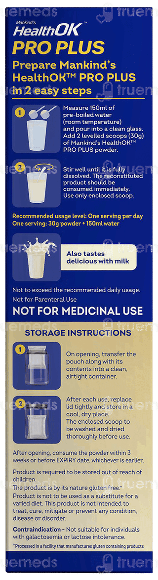 Health Ok Pro Plus Vanilla Flavour Zero Added Sucrose Refill Powder 400gm