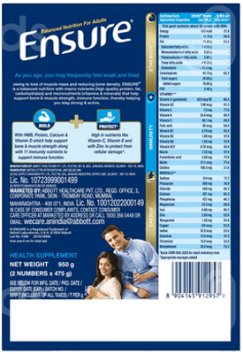 Ensure Chocolate Flavour Refill Powder 950Gm