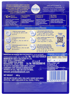 Similac Classic New Stage 3 From 12 To 18 Months Follow Up Formula Powder Refill 400gm