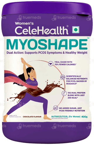 Celehealth Womens Myoshape Chocolate Flavour No Added Sugar Powder 400gm