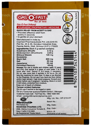 Gasofast Shikanji Sachet 5Gm