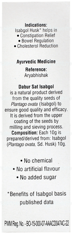 Dabur Sat Isabgol Premium White Husk Supreme 45gm